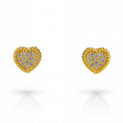 'Elite' Women's Sterling Silver Stud Earrings - Gold ZO-7566/G