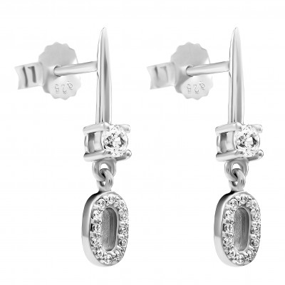 'Lily' Women's Sterling Silver Drop Earrings - Silver ZO-7582