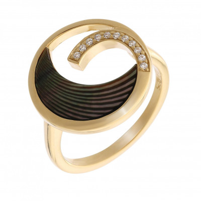 Women's Sterling Silver Ring - Gold ZR-7371