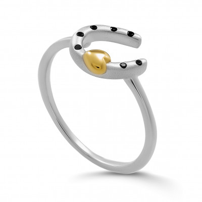 'Aurora' Women's Sterling Silver Ring - Silver/Gold ZR-7525