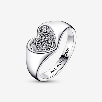 Pandora® Pandora Moments 'Radiant Heart' Women's Sterling Silver Ring - Silver 192491C01