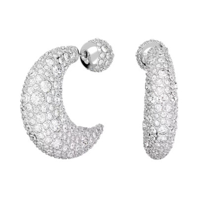Swarovski® 'Luna' Women's Base Metal Drop Earrings - Silver 5666179