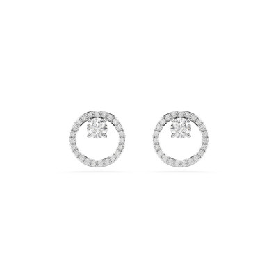 Swarovski® 'Dextera' Women's Base Metal Stud Earrings - Silver 5692262