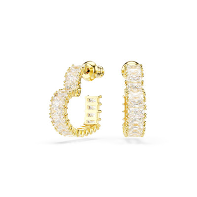 Swarovski® 'Matrix' Women's Gold Plated Metal Hoop Earrings - Gold 5693512
