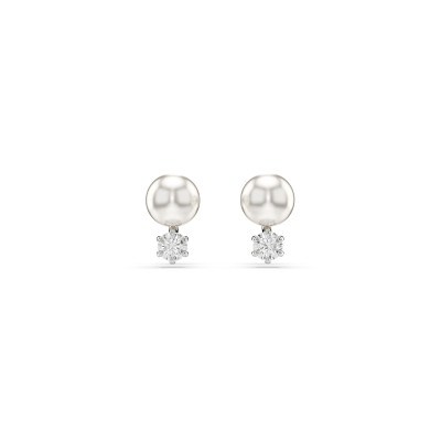 Swarovski® 'Matrix' Women's Base Metal Stud Earrings - Silver 5694225