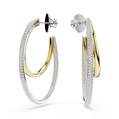 Swarovski® 'Hyperbola' Women's Base Metal Hoop Earrings - Silver/Gold 5702400