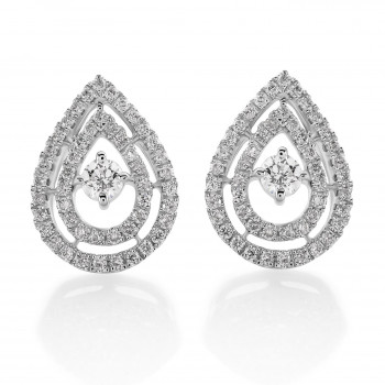 Orphelia® 'Gianna' Women's Whitegold 18C Stud Earrings - Silver OD-5298