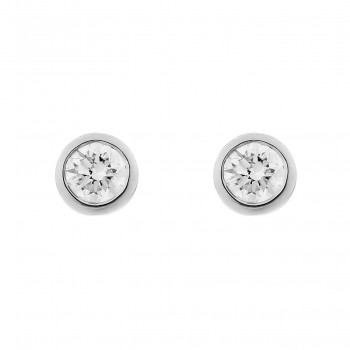 Orphelia® 'Alexandria' Women's Whitegold 18C Stud Earrings - Silver OD-5329