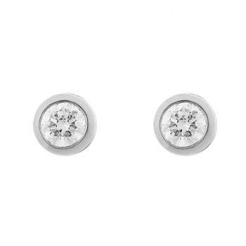 Orphelia® 'Alexandria' Women's Whitegold 18C Stud Earrings - Silver OD-5330
