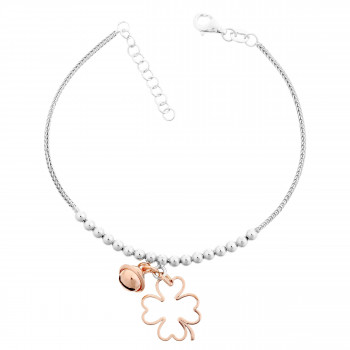 Orphelia® Women's Sterling Silver Bracelet - Silver/Rose ZA-7110