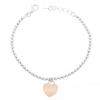 Orphelia® 'Izabella' Women's Sterling Silver Bracelet - Silver/Rose ZA-7185