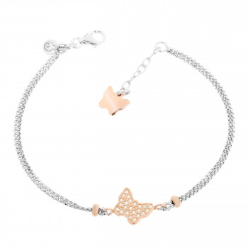 Orphelia® Women's Sterling Silver Bracelet - Silver/Rose ZA-7194