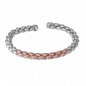 'Jada' Women's Sterling Silver Bracelet - Silver/Rose ZA-7395