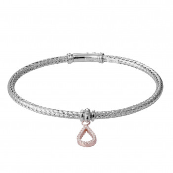 Orphelia® Women's Sterling Silver Bracelet - Silver/Rose ZA-7398