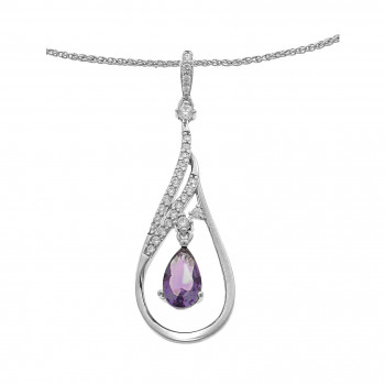 Orphelia® 'Ebbi' Women's Sterling Silver Chain with Pendant - Silver ZH-7037