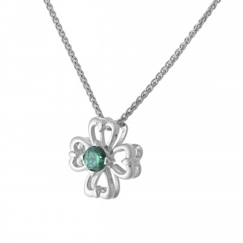 Orphelia® 'Saffina' Women's Sterling Silver Chain with Pendant - Silver ZH-7081