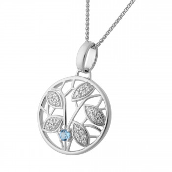 Orphelia® 'Oceane' Women's Sterling Silver Chain with Pendant - Silver ZH-7090