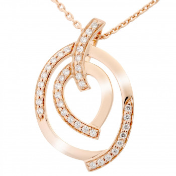 Orphelia® 'Celine' Women's Sterling Silver Chain with Pendant - Rose ZH-7114/RG