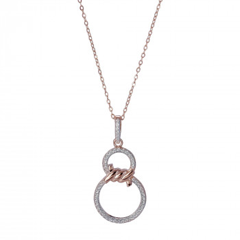 Orphelia® 'Aavia' Women's Sterling Silver Chain with Pendant - Rose ZH-7422