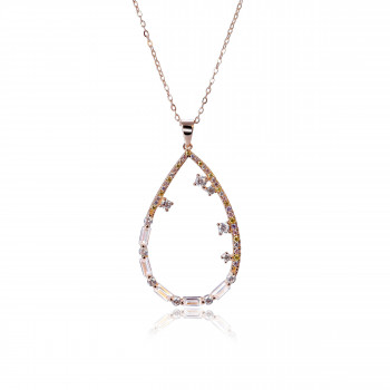 Orphelia® 'Islia' Women's Sterling Silver Chain with Pendant - Rose ZH-7423/RG