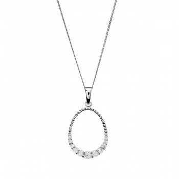 Orphelia® 'Aria' Women's Sterling Silver Chain with Pendant - Silver ZH-7494