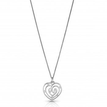 Orphelia® 'Euphoria' Women's Sterling Silver Chain with Pendant - Silver ZH-7522