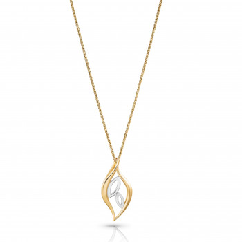 Orphelia® 'Charlotte' Women's Sterling Silver Chain with Pendant - Silver/Gold ZH-7523/G