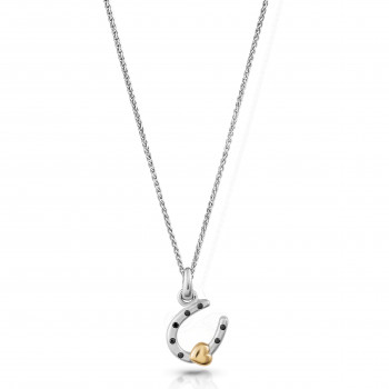 Orphelia® 'Aurora' Women's Sterling Silver Chain with Pendant - Silver/Gold ZH-7525