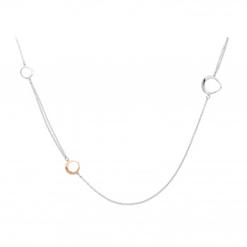 Orphelia® 'Renée' Women's Sterling Silver Necklace - Silver/Rose ZK-7181