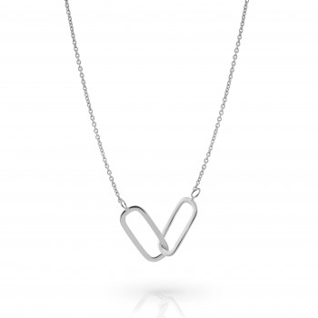 Orphelia® 'Rose' Women's Sterling Silver Necklace - Silver ZK-7561