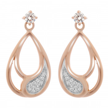 Orphelia® 'Minna' Women's Sterling Silver Drop Earrings - Rose ZO-7228