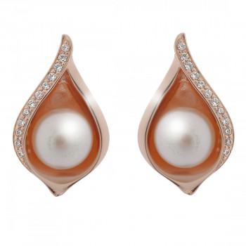 Orphelia® 'Sophia' Women's Sterling Silver Stud Earrings - Rose ZO-7234/RG