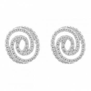 Orphelia® 'Roshina' Women's Sterling Silver Stud Earrings - Silver ZO-7274