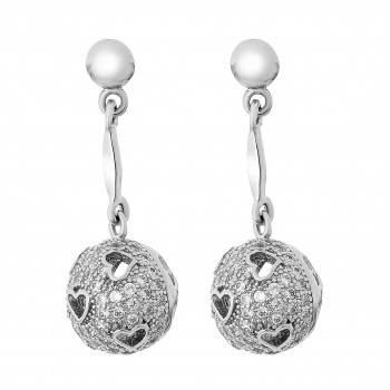 Orphelia® 'Rogue' Women's Sterling Silver Drop Earrings - Silver ZO-7355