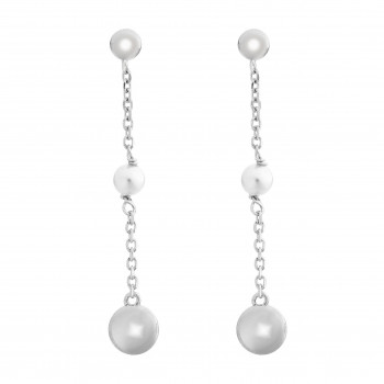 Orphelia® 'Milena' Women's Sterling Silver Drop Earrings - Silver ZO-7379