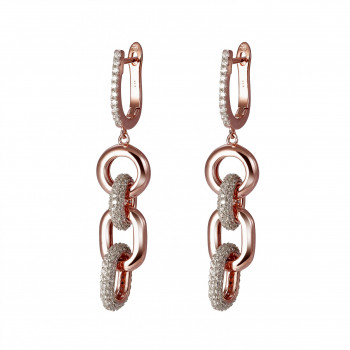 Orphelia® 'Berlina' Women's Sterling Silver Drop Earrings - Rose ZO-7416