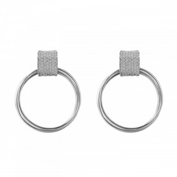 Orphelia® 'Eleanor' Women's Sterling Silver Drop Earrings - Silver ZO-7417