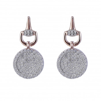 Orphelia® 'Alisia' Women's Sterling Silver Drop Earrings - Rose ZO-7420