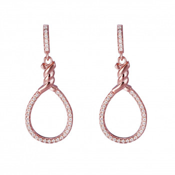 Orphelia® 'Aava' Women's Sterling Silver Drop Earrings - Rose ZO-7421