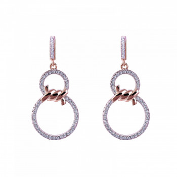 Orphelia® 'Aavia' Women's Sterling Silver Drop Earrings - Rose ZO-7422