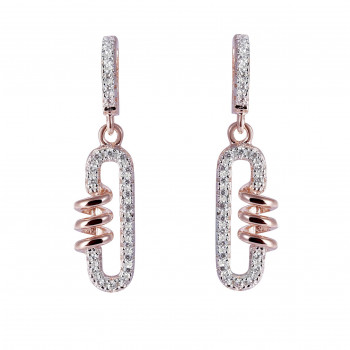 Orphelia® 'Gigi' Women's Sterling Silver Drop Earrings - Rose ZO-7438