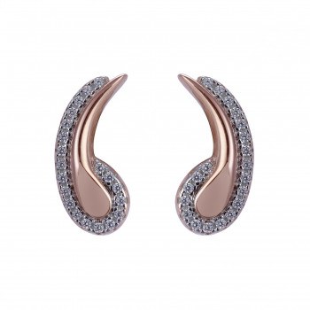 Orphelia® 'Tilou' Women's Sterling Silver Stud Earrings - Rose ZO-7441