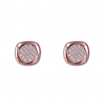 Orphelia® 'Amalia' Women's Sterling Silver Stud Earrings - Rose ZO-7442