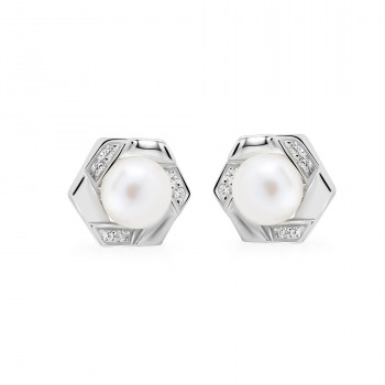 Orphelia® 'Aliva' Women's Sterling Silver Stud Earrings - Silver ZO-7469