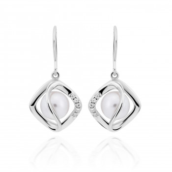 Orphelia® 'Aina' Women's Sterling Silver Drop Earrings - Silver ZO-7471