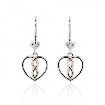 Orphelia® 'Delilah' Women's Sterling Silver Drop Earrings - Silver/Rose ZO-7475