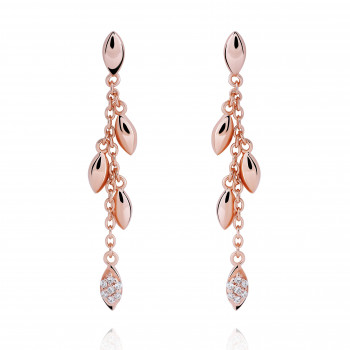 Orphelia® 'Loana' Women's Sterling Silver Drop Earrings - Rose ZO-7505/RG