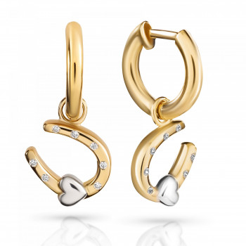 Orphelia® 'Aurora' Women's Sterling Silver Drop Earrings - Silver/Gold ZO-7525/G