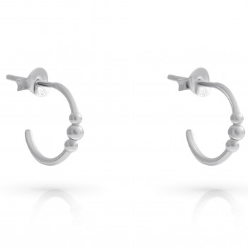 Orphelia® 'Chloe' Women's Sterling Silver Hoop Earrings - Silver ZO-7555