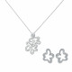 'Malenia' Women's Sterling Silver Set: Chain-Pendant + Earrings - Silver SET-7077